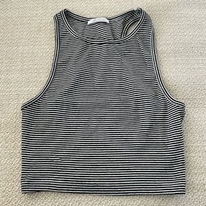 Zara striped racer back crop tank